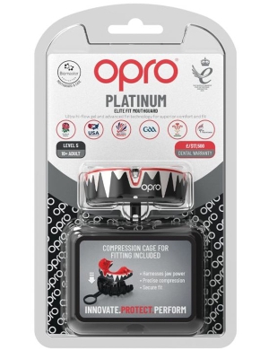 Opro Platinum Elite Fangz Gumshield - Red/Black